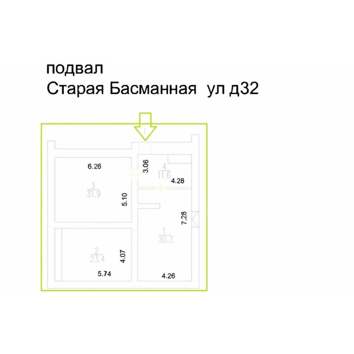 Старая Басманная улица, 32 - Продажа здания: 311.00 кв.м.