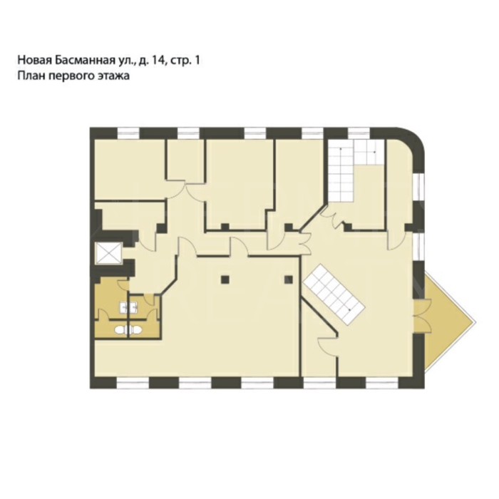 Новая Басманная улица, 14с1 - Продажа здания: 1190.00 кв.м.