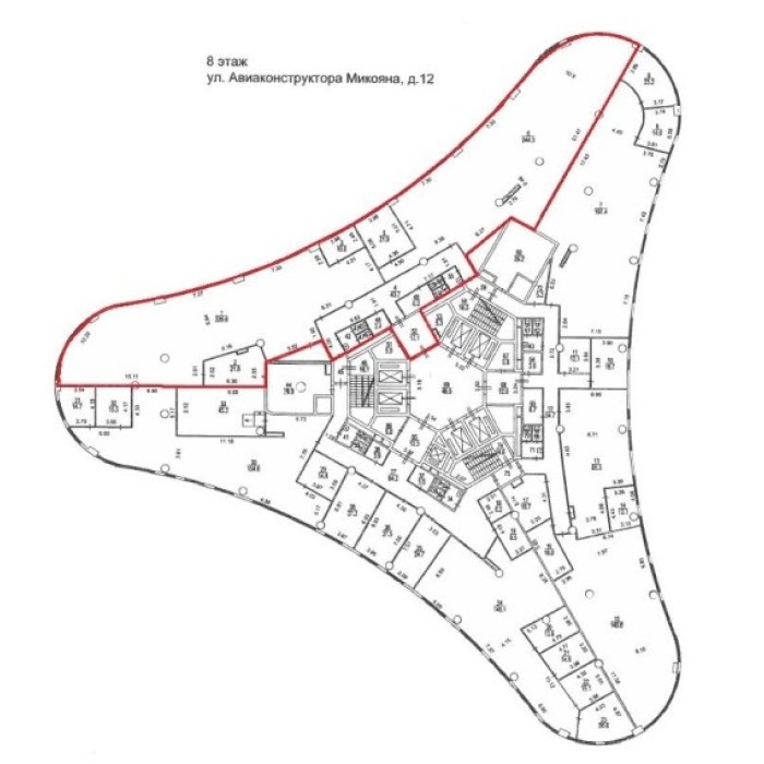 Авиаконструктора Микояна улица, д 12 - Аренда офиса: 671.30 кв.м.