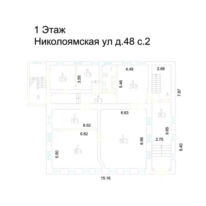 Николоямская улица, 48с1 - Продажа здания: 1516.10 кв.м.